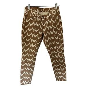 7 For Mankind Womens Cropped Skinny Jeans Brown Ikat 26